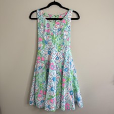 Lilly Pulitzer Dress Womens 2 Multicolor Floral Fit & Flare Crochet Sundress
