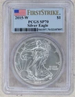 2015-W American Silver Eagle PCGS SP 70 First Strike US Mint $1 Burnished