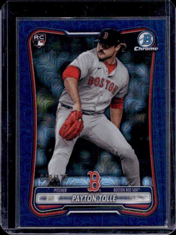 2026 Bowman Mega Box Payton Tolle Chrome RC Navy Mojo Refractor #/175 Red Sox