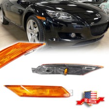2pcs Oe-style Amber Lens Front Side Marker Lights For 2004-2008 Mazda Rx-8 Rx8
