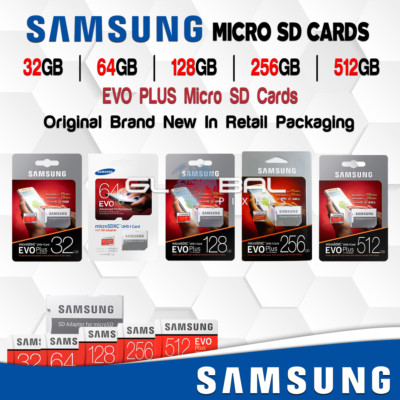 SAMSUNG Micro SD Card EVO PLUS 32gb 64gb 128gb 256gb 512gb Adapter lot C10 OEM