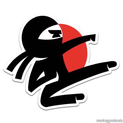 Ninja Warrior Sun, Vinyl Decal Sticker, Indoor Outdoor, 3 Sizes, #12026
