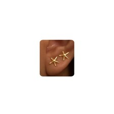 Gold Earrings for Women Trendy 14K Gold Plated Small Starfish Stud Earrings D...