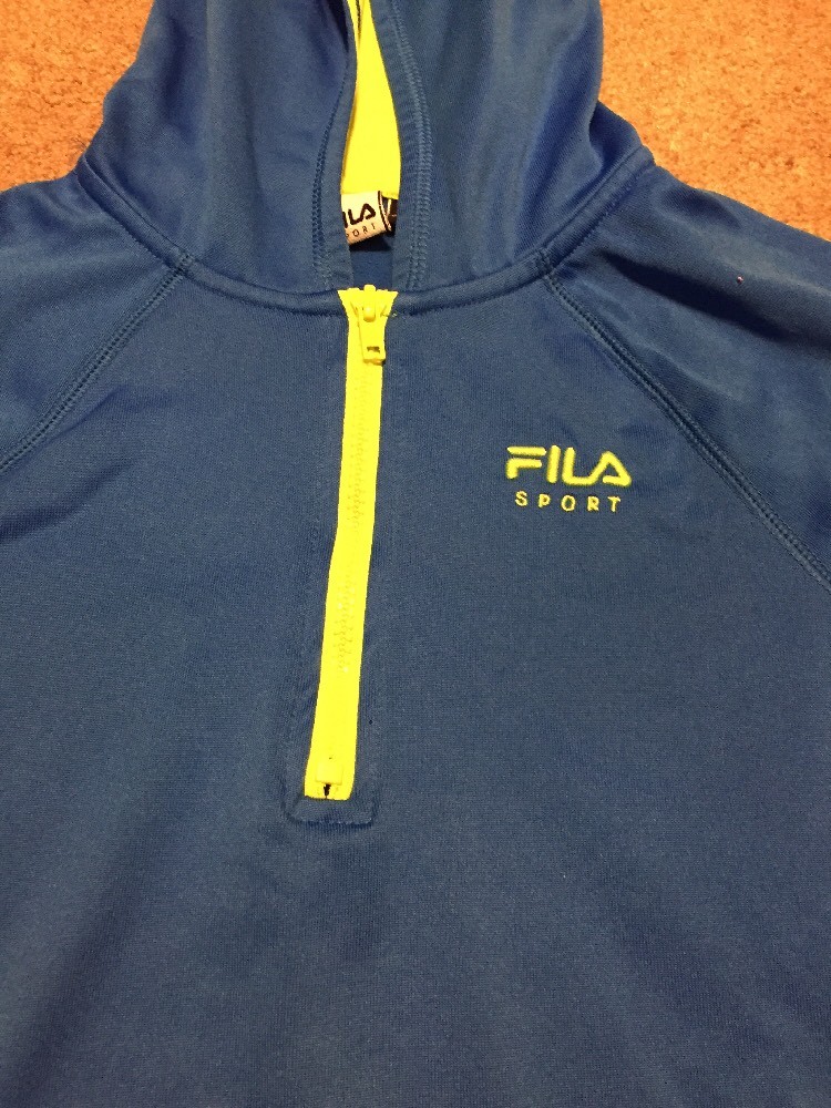 Felpa sportiva con cappuccio blu Fila bambina taglia large 14