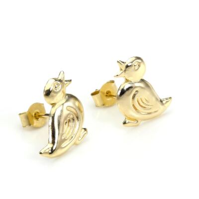 9ct Gold Cute Duck Stud Earrings / Studs / Earring