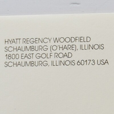 1980s Hyatt Regency Woodfield Hotel Envelope Schaumburg O'Hare Chicago #2