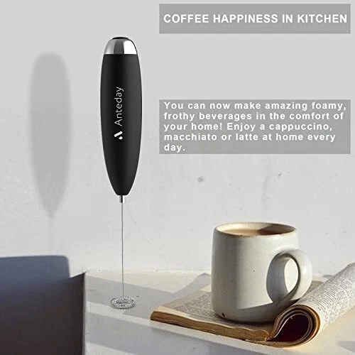 Milk Frother Frother for Coffee Frother Handheld - Black