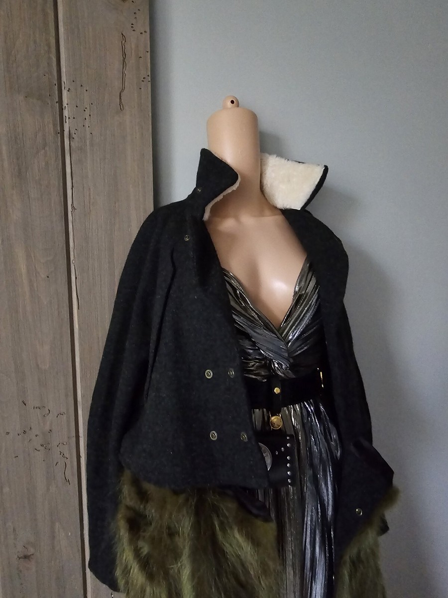 TOGA ARCHIVES super cool coat WITH FUR DETACHABLE BOTTOM SZ S | eBay