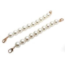 DIY Round Imitation Pearl Bead Short Handle Replacement Chain Strap Handbag C...