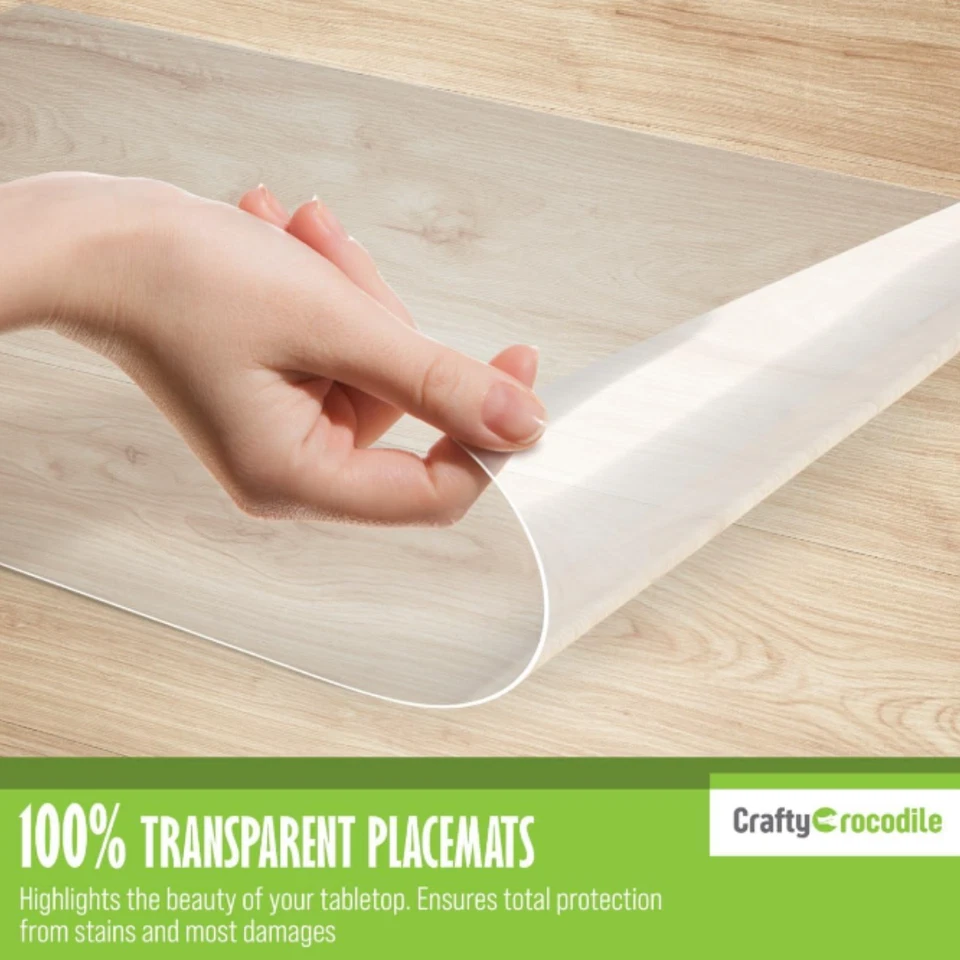 2 шт. прозрачные пластиковые коврики-протекторы для столовой, кухонного стола 16 x 12 дюймов - Изображение 3 из 4