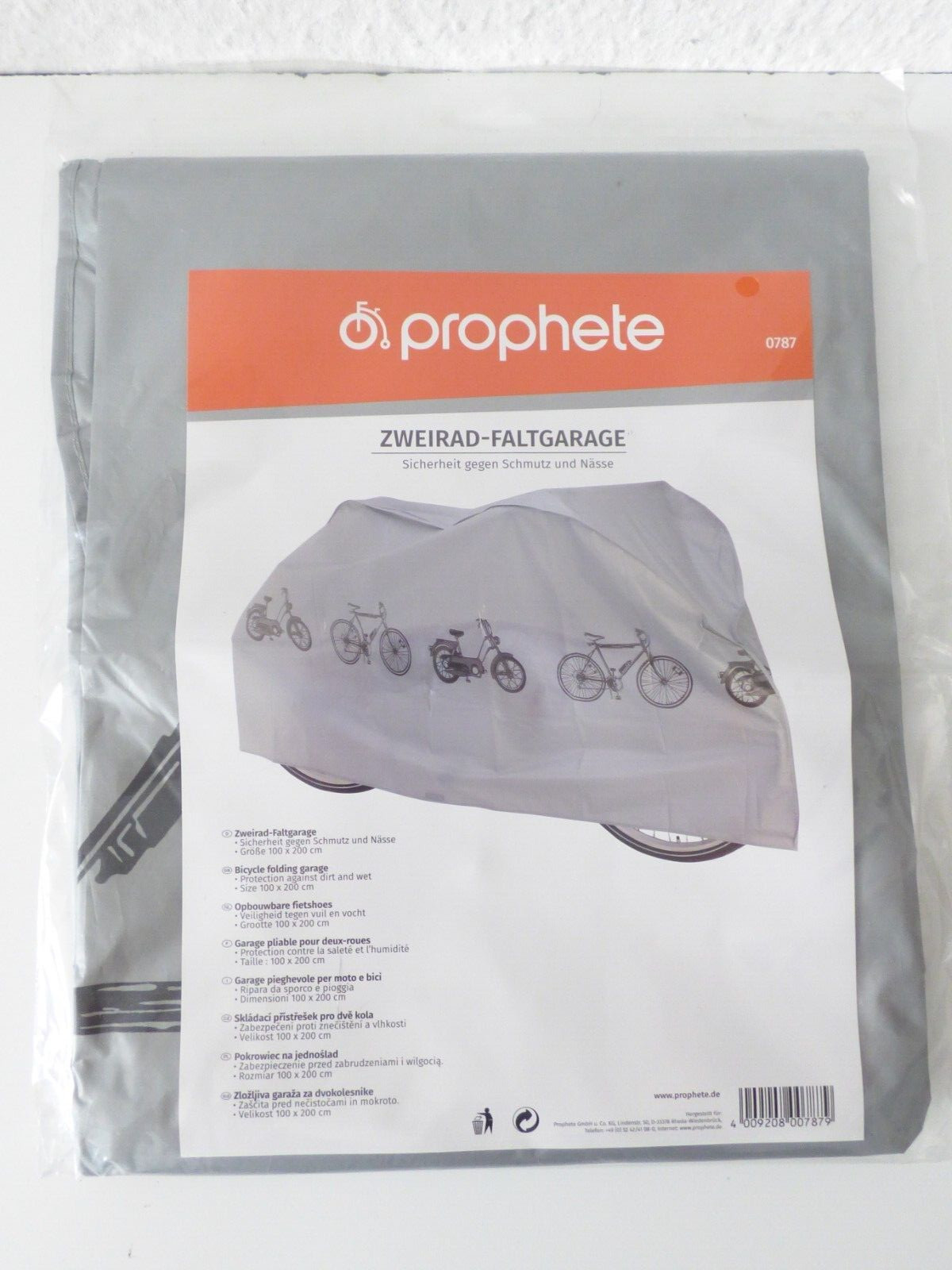PROPHETE Fahrrad-Faltgarage, grau, Polyethylen-Vinylacetat (PEVA) - Image 4