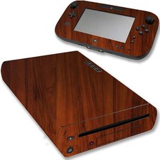 Dark Wood Grain Print Game Skins Designed to Fit Wii U Systems VWAQ - WGC4