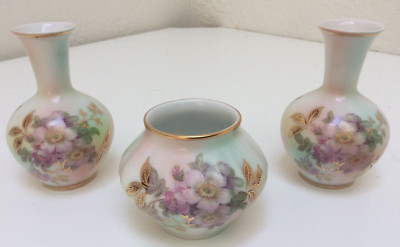 Wild Rose Blush Set/3 Bud Vases Bavaria Schumann Arzberg Germany | eBay