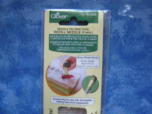 CLOVER FELTING TOOL HEAVY WEIGHT REFILL NEEDLES 5 PCS NIP H - Picture 2 of 4