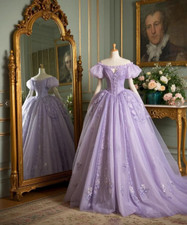 Mid Century Purple Wedding Dresses with Short Sleeves Lace Appliques Bridal Gown