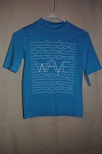 CAT  JACK Blue Swim Shirt Size M 8-10 NWOT Wave
