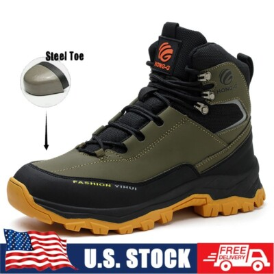 #ad Mens Indestructible Work Boots Steel Toe Safety Shoes Waterproof Non Slip Boots $27.99