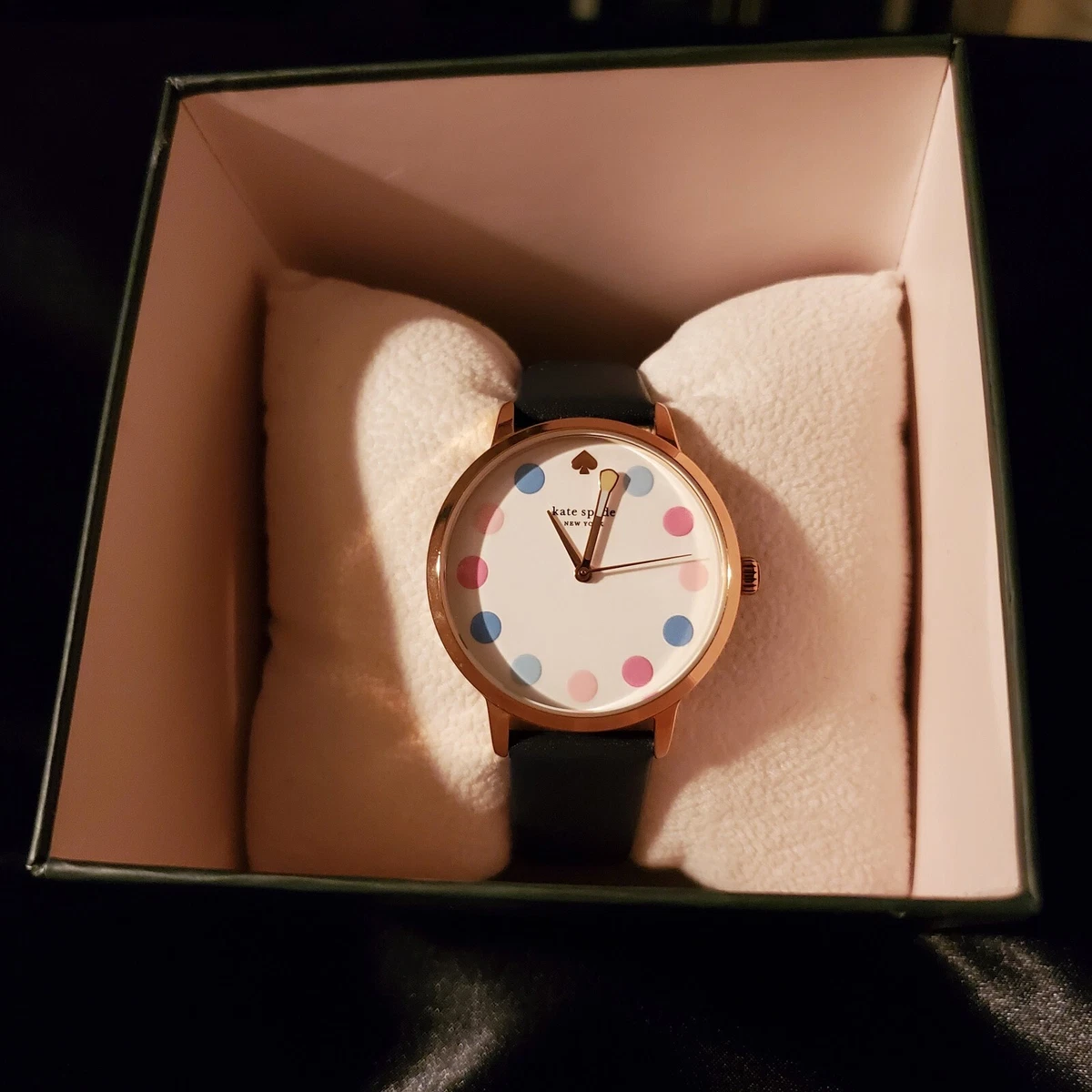 Kate Spade New York Womens Metro Navy Leather Color Pallete Watch NIB KSW9027