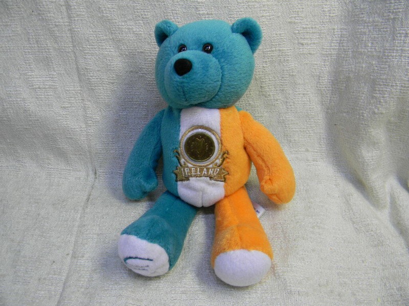LIMITED TREASURES IRELAND DISCONTINUED 2002 EURO COIN COLLECTIBLE PLUSH BEAR