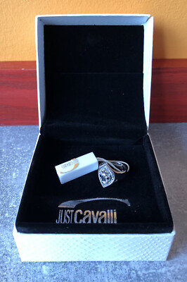 Roberto Cavalli Just Cavalli Ring Size 6.25/ 6.5 Silvertone NIB Fleur De Lis