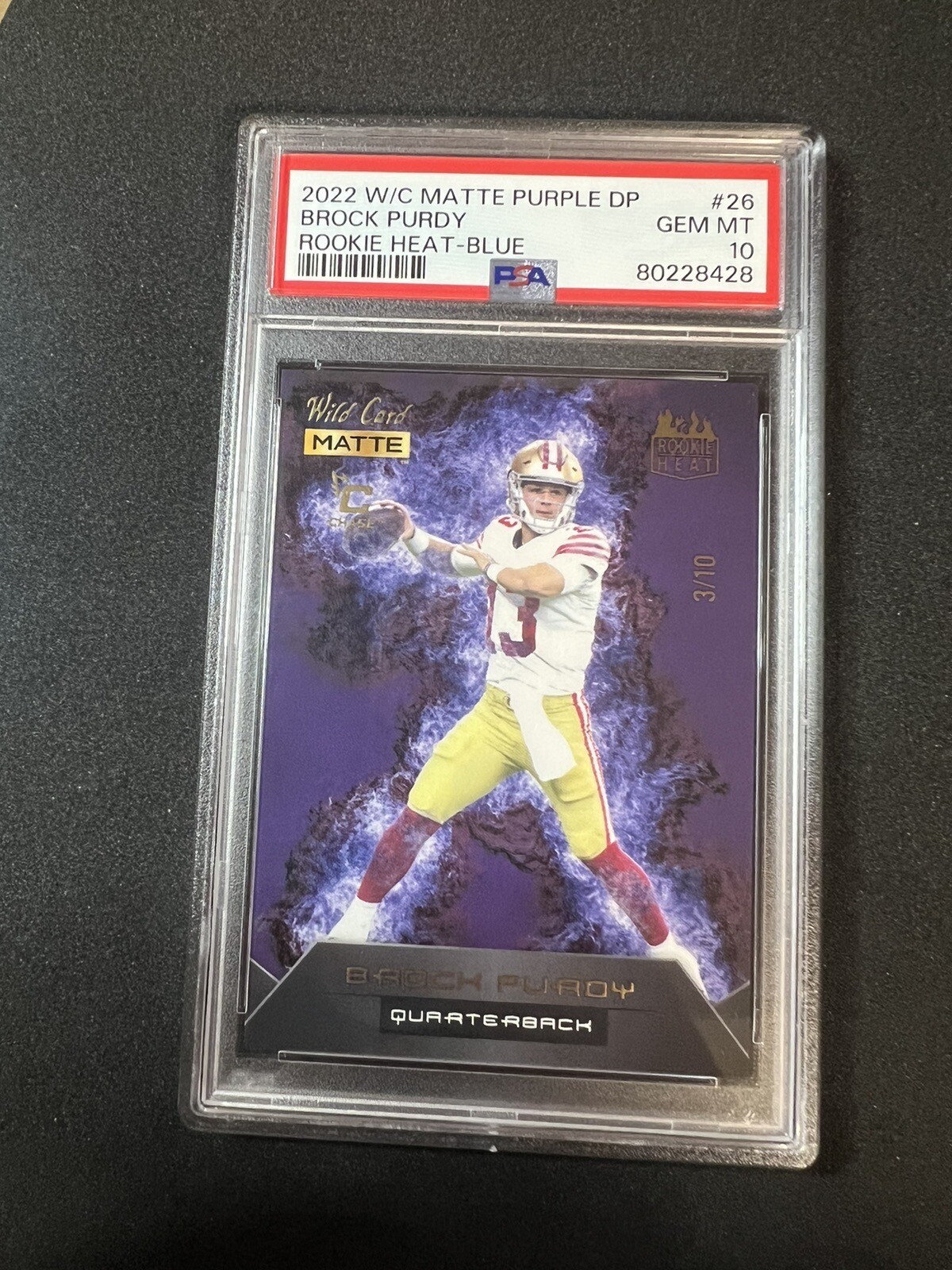 Brock Purdy Wild Card Matte Purple Draft Pick Rookie Heat #26 Blue