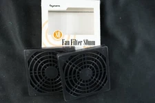 2 Pack 80mm Black Dustproof Cooling PC Fan Filter Guard Grill Protector Cover