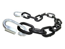 3/16" x 25' Black Powder Coated Safety Chain with Quick Link Attachments
