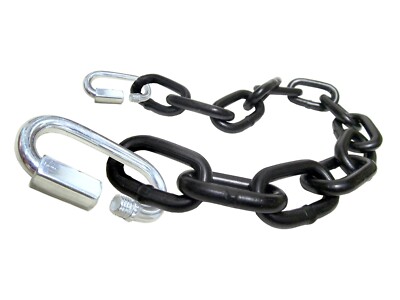 3/8'' x 40' Black Powder Coated Safety Chain with Quick Link Attachments