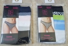  2 No Boundaries Women Thong Assorted 6 pack Stretch Cotton Panties XS NEW a