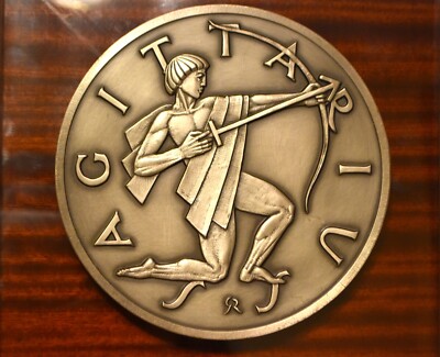 Franklin Mint Gilroy Roberts Sagittarius Zodiac .99 Silver Plaque