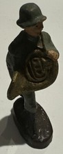 Vintage Elastolin Composition Toy German Soldier Marching With Horn WW2