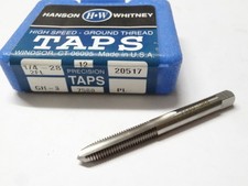 1 pcs HANSON WHITNEY 1/4"-28 NF GH-3 2 Flutes Plug Hand Tap 20517 USA