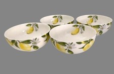 New Mikasa Lemons Set of 4 Fruit Dessert Sauce Bowls 4,5" Bone China Yellow