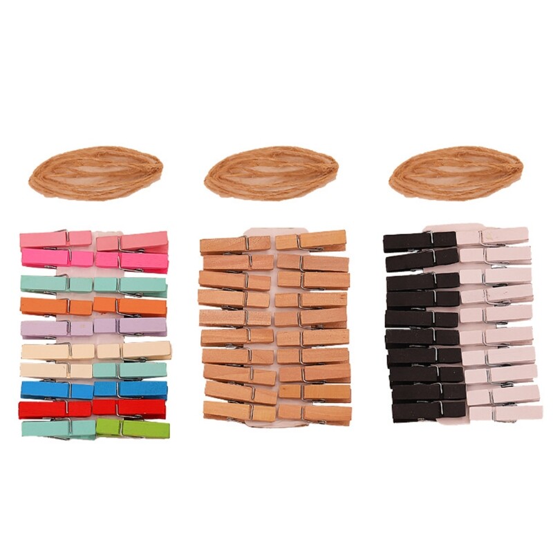 Mini Wooden Pegs Craft Clothespin Wedding Photo Clips Kid DIY 3.4cm 20Pack