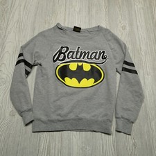VINTAGE Batman Sweatshirt Youth Small 3/5 Gray Long Sleeve Print