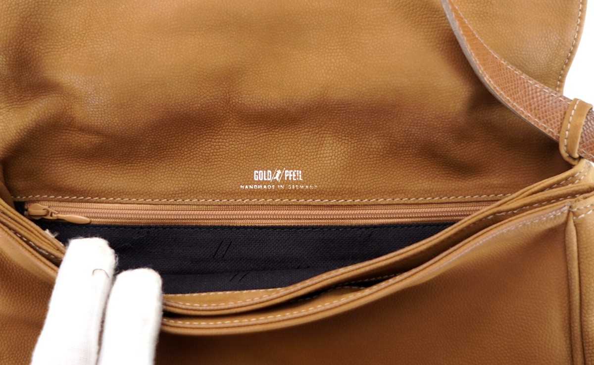 GOLDPFEIL Brown Nubuck Leather Crossbody Boston Tote Travel Bag 