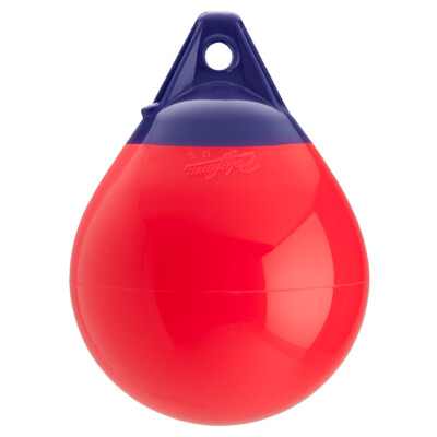 Polyform RED A Series A-1 Buoy 11-inch D x 15'' L Round Boat Bumper Ball Fender