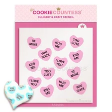 2 Piece Mini Conversation Hearts Stencil