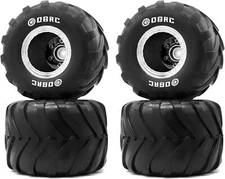 OGRC 1.0 RC Monster Truck Wheel Rim Tires Set for FCX24 SCX24 C10 JLU Deadbolt G