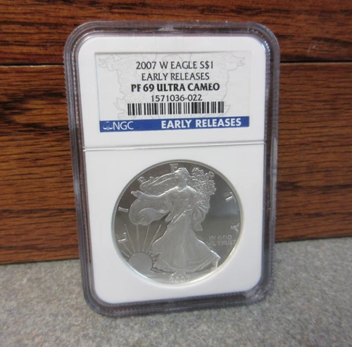 2007-W US Eagle Silver Bullion Coin NGC : PF69 Ultra Cameo : EARLY RELEASES