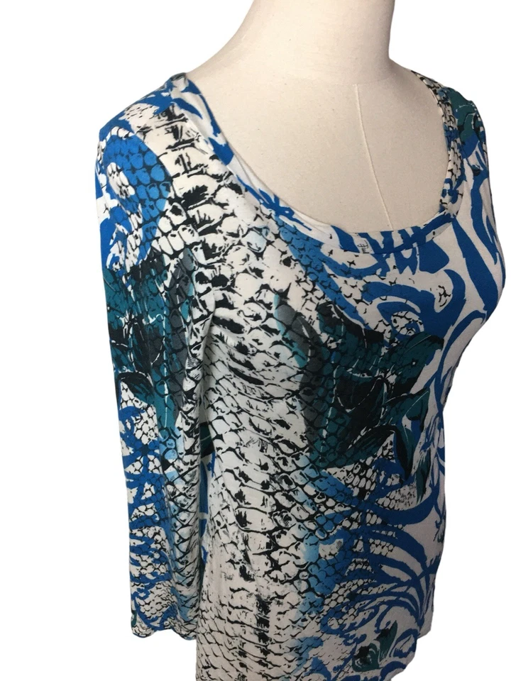 Camisa túnica azul negra blanca Emilio Pucci talla 6 hecha en Italia Foto 4 de 4