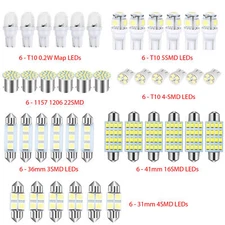 6500K LED Interior Lights Bulbs Kit Car Trunk Dome License Plate Lamps 42pcs