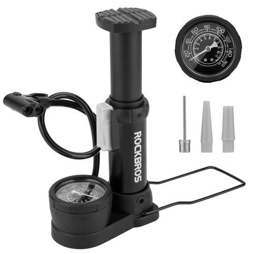 ROCKBROS Fußpumpe Fahrrad Standpumpe mit Barometer Pumpe Presta