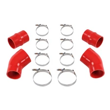 Red Intercooler Boot Silicone Hose w/Clamps Kit For 94-02 Dodge Ram Pickup 5.9L