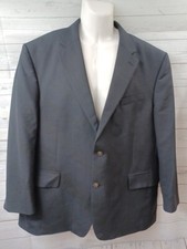 Versini Mens Wool Sport Coat Blazer Jacket Black Two Button 48R