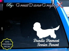 Dandie Dinmont Terrier -Mom -Dad -Parent(s) Vinyl Decal Sticker -Color-HIGH QLTY