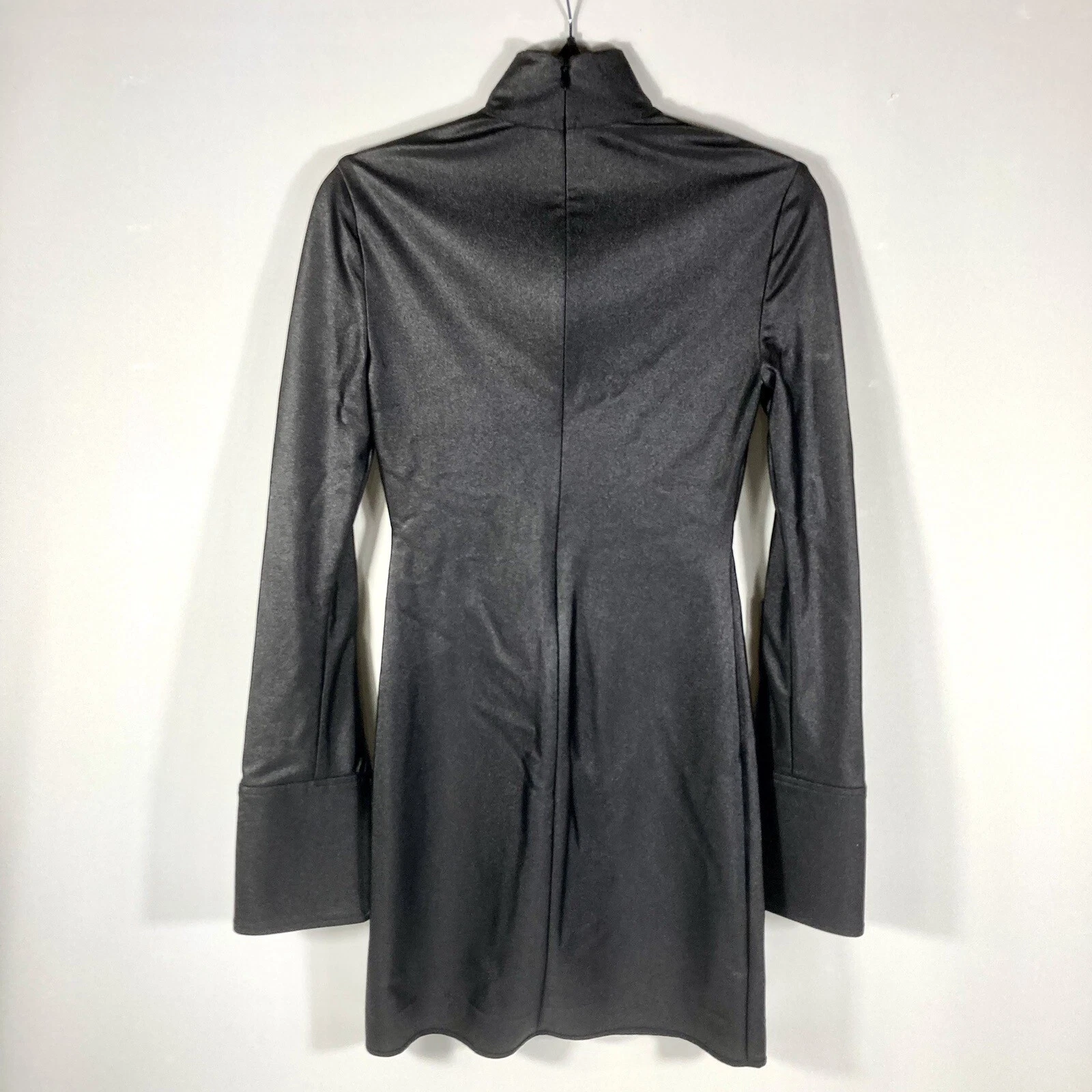 Minidress nuova con etichette Alexander Wang polsino di cristallo su misura maglia manica lunga