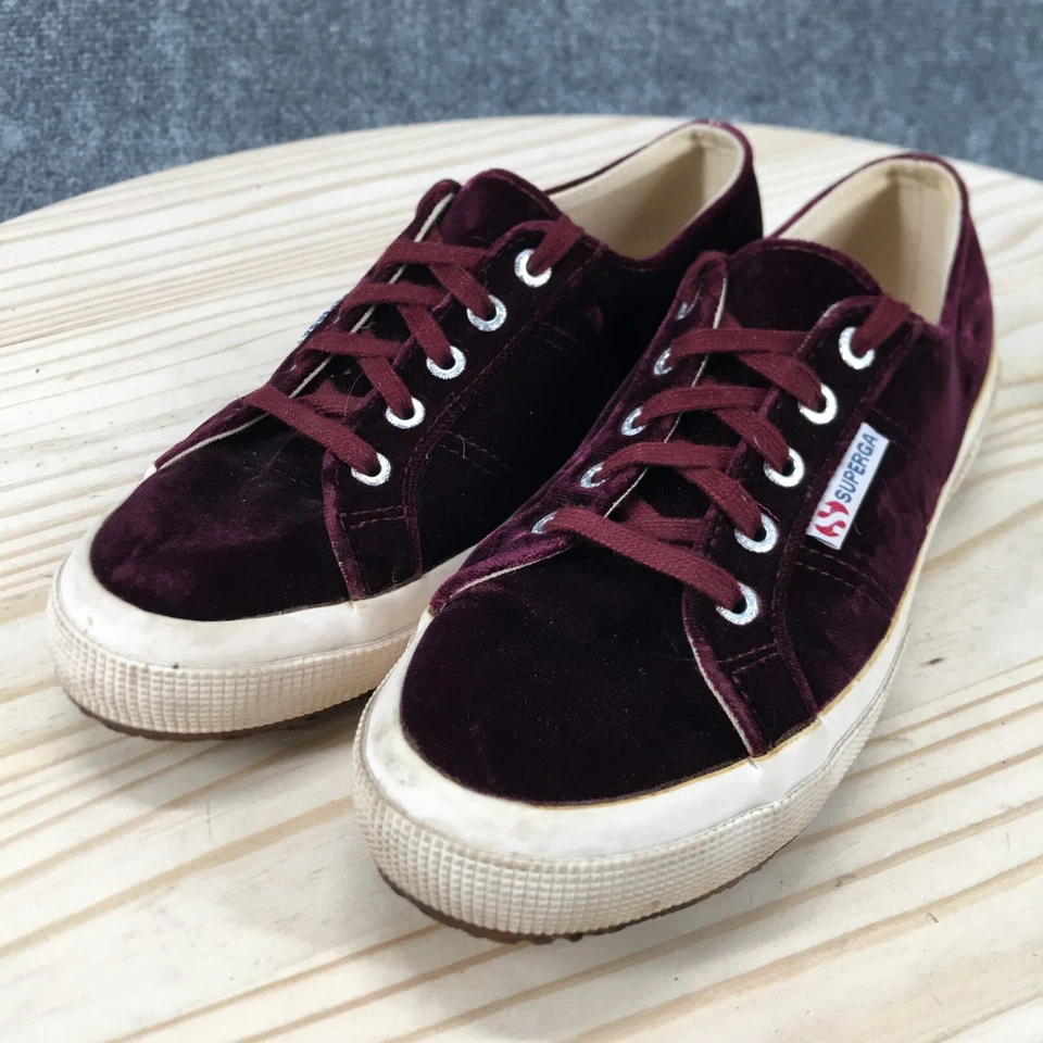 Superga Shoes Womens 7 Mens 5.5 Casual Sneakers Velvet Round Toe Lace Up Low - Image 3 of 4