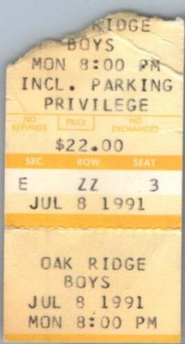 Oak Ridge Boys Concert Ticket Stub July 8 1991 Westbury New York - Picture 1 of 2