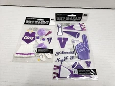 Jolee's Boutique Scrapbook Stickers Cheerleading Purple Cheerleading Uniform Pom